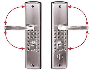 Комплект ручек для китайской двери Перфорация Универсал (левая_правая_автомат)