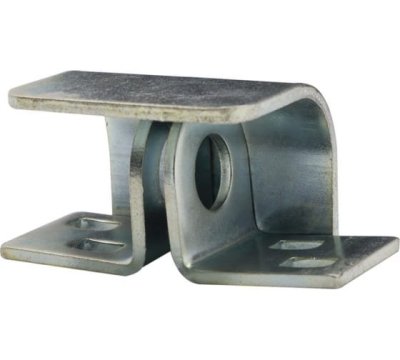 На картинке «Проушина противовзломная ЛЕВША с защитной накладкой 160мм цинк левая»