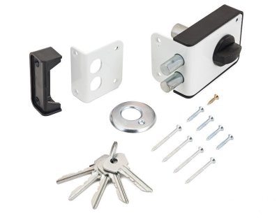 На картинке «Замок накладной ЗН1-3-1 Зенит белый»