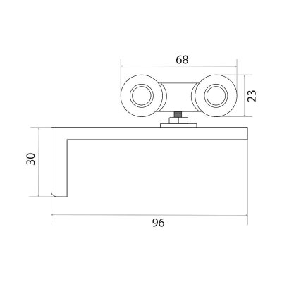 На картинке «Комплект роликов для раздвижных дверей "TRODOS" "QD-326" с фиксатором (торцевой/накладной)»