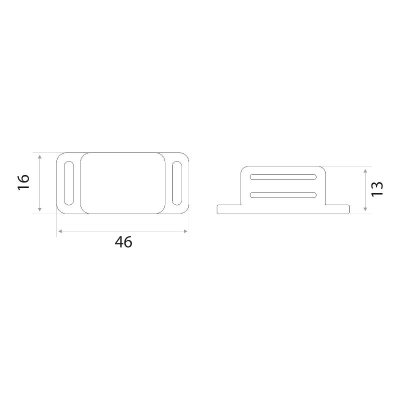 На картинке «Магнит мебельный  малый (09.01.10) коричневый»