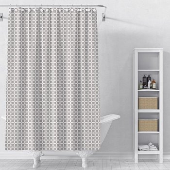 Штора для ванной Delphinium Уно ПВХ 180х180см, 12 колец, коричневый