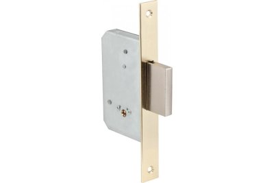 На картинке «Замок врезной "157/F" под KALE (35мм) 3 крестовых ключа, золото»