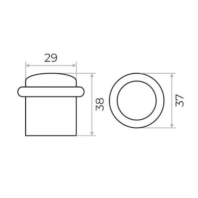На картинке «Ограничитель 08.07.01 "309-B" средний PB (золото) Н=38 MARLOK»
