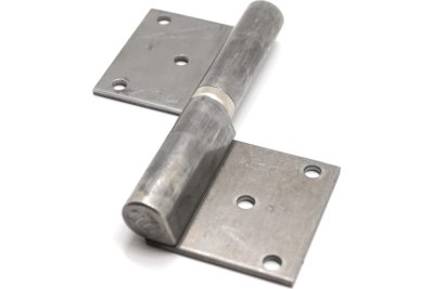 На картинке «Петля гаражная ЛЕВША на площадке 140х20х47мм правая под крепеж»