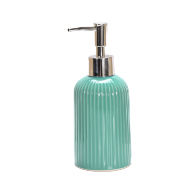 На картинке «Дозатор для ж/мыла керамика Плиссе бирюзовый CE1610B-LD»