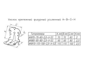 На картинке «Уголок крепежный фигурный НОЭЗ УКФ 70-70-60-У черный матовый»