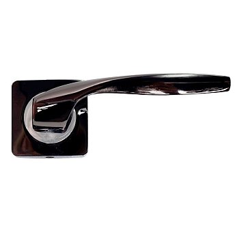 Ручка дверная Trodos AL-02-L228 BN_CP квадрат черный никель_хром