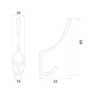 На картинке «Крючок "Авента" (04.02.03) средний, белый»