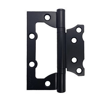 На картинке «Петля накладная Vrata 100х75х2,0 без врезки, б/к, черный, флоупак»