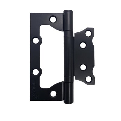 На картинке «Петля накладная Vrata 100х75х2,0 без врезки, б/к, черный, флоупак»