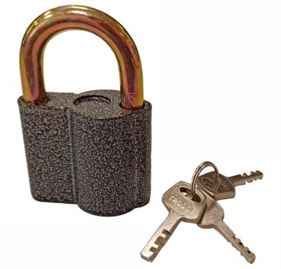 На картинке «Замок навесной Vrata BC-AL-2-70  алюминий, шагрень серый»