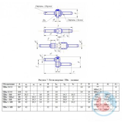 На картинке «Петля ввертная ПВВ-2 d-8х1мм двухштыковая, цинк (г.С-Петербург)»