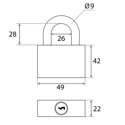 На картинке «Замок навесной "Trodos" (Box) BC-HG36-50 полимер»