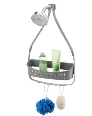 На картинке «Полка подвесная 1-ая пласт. для душа серая W5682-1g»