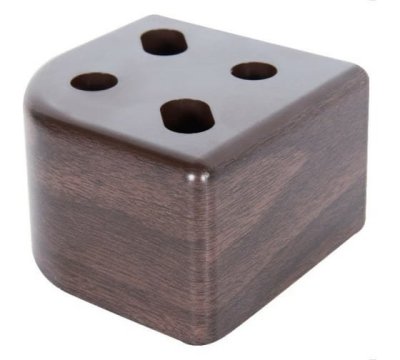 На картинке «Опора для мебели ЛЕВША 85х85х50мм темное дерево»