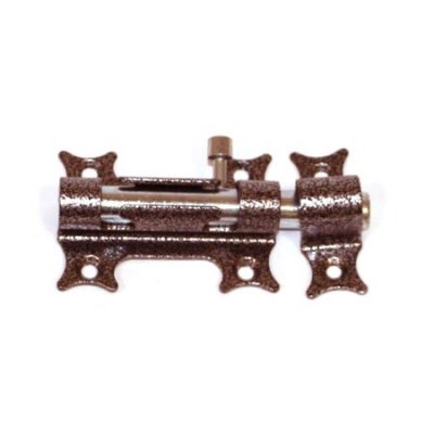 На картинке «Засов дверной "Делга" L-105мм круглый оригинальный медь (г.С-Петербург)»