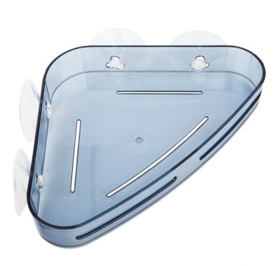 На картинке «Полка угловая пласт. присоска голубой W6952»