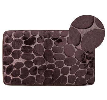 Коврик полиэстер камни коричневый 45*75