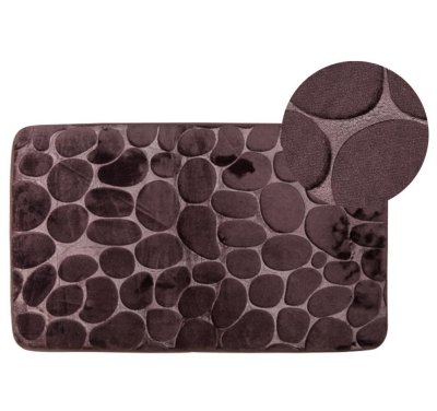 На картинке «Коврик полиэстер камни коричневый 45*75»