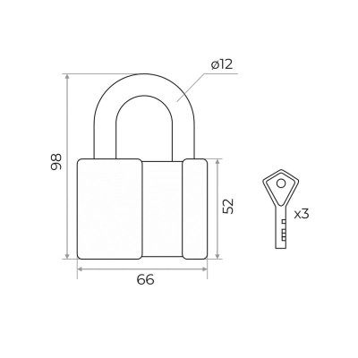 На картинке «Замок навесной ВС-2 AL 70 мм MARLOK»