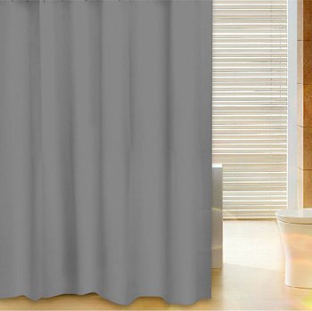 Штора для ванной Delphinium Лавита полиэстер 180х180см, 12 колец, серый