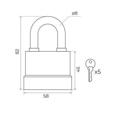 На картинке «Замок навесной всепогодный ВС-1 00.50 (1-55)  мм красный (Blister) MARLOK»
