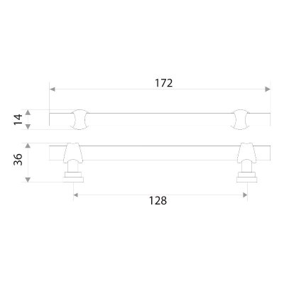 На картинке «Ручка-скоба DMZ-50039-128 (античная бронза)»