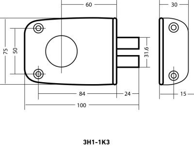 На картинке «Замок накладной АЛЛЮР ЗН1-1 КЗ »