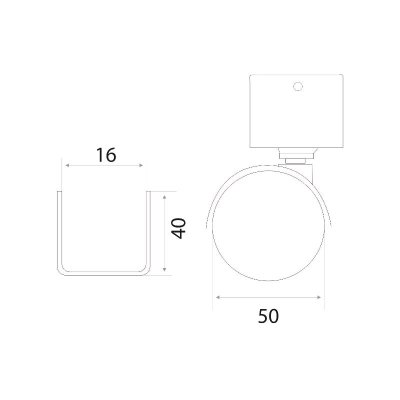 На картинке «Опора колесная "50" (10.02.07) со скобой под плиту 16мм»