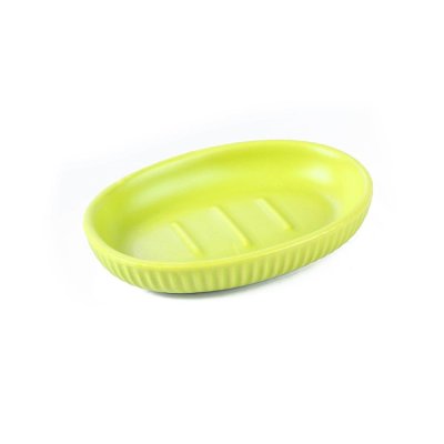 На картинке «Мыльница Плиссе керамика лайм матовый»