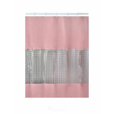 На картинке «Штора для ванной Peva с 3D вставкой (пудра) 1,8*2,0»
