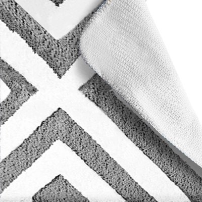 На картинке «Ковер Delphinium коллекция "Линия" микрофибра 50х80см, графит»