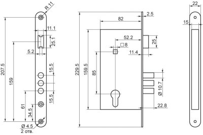 На картинке «Замок врезной 78000 САМ 4-3 г. Рязань»