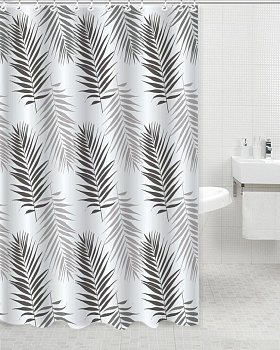 Штора для ванной Delphinium Папоротник ПВХ 180х180см, 12 колец, мультиколор