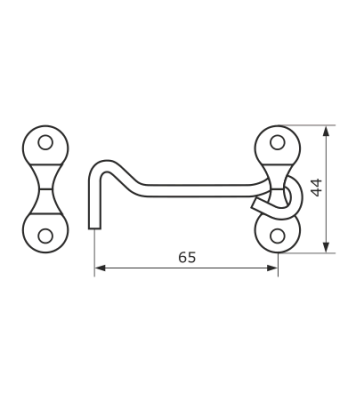 На картинке «Крючок прутковый мод.3 "Домарт" L-70мм золото »