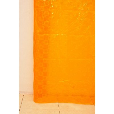 На картинке «Штора для ванной "Delphinium" А-027 3D (6000) желто-оранжевая 180х180*»