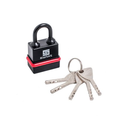 На картинке «Замок навесной БУЛАТ ВС 3-Н45 ПЛ всепогодный 5кл. d=6мм»