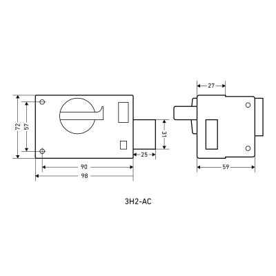 На картинке «Замок накладной АЛЛЮР ЗН1-АС»