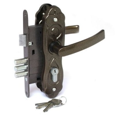 На картинке «Замок врезной ЗВ4-1-7-25 "Строммашина" декор бронза (г.Могилев)»