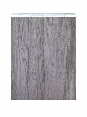 На картинке «Штора для ванной Zenfort "Tafta crash" полиэстер, 180х200см, серая»