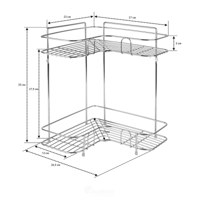 На картинке «Полка хром 2-ая угловая АЕ-483»