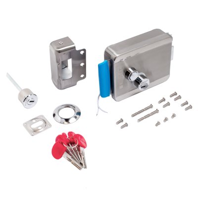 На картинке «Замок накладной электромех. БУЛАТ ЗЭМн 850 НС нерж.сталь ДЛЯ КАЛИТОК И ВОРОТ.»