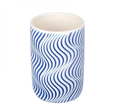 На картинке «Стакан д/зубн. щеток керамика Виток синий CE1535B-TB»