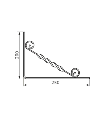 На картинке «Кронштейн фигурный "Домарт" 250х200 черный »