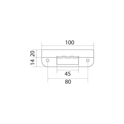 На картинке «Планка ответная "Trodos", прямая CP, хром»