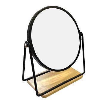 Зеркало настольное черное с вставкой BIE-0660А (17см)
