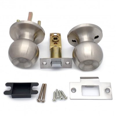 На картинке «Ручка-защелка /кноб/ межкомнатная SOLLER ЗШ-05 никель без ключа и фиксатор»