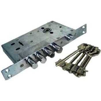 Замок врезной 2224-4Р ЧенгФенг сувальдный,4 круглых ригеля, 5 ключей, левый