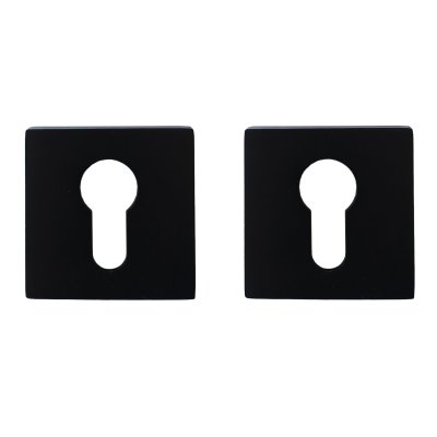 На картинке «Накладка на цилиндр Vrata "AEA20" квадрат 03, черный матовый»